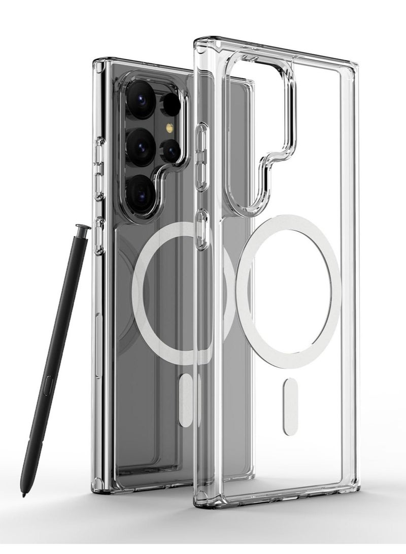 Clicko Samsung Galaxy S25 Ultra Magsafe Case Support Wireless Charging Slim Thin Magnetic Cover Anti Scratch Shockproof Hard Transparent Phone Case Compatible with Samsung Gakaxy S25 Ultra 6.8 Inch - Image 1